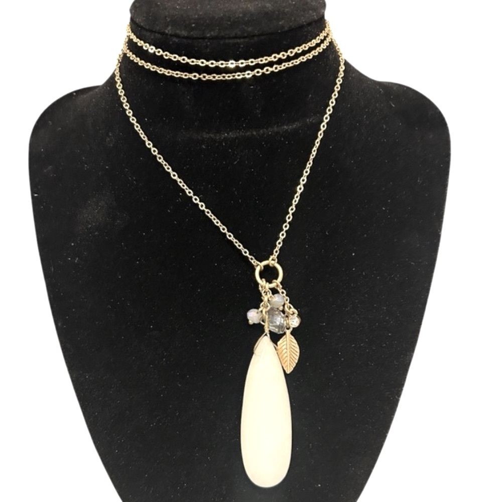 Anthro gemstone Elegant Gold Chain necklace